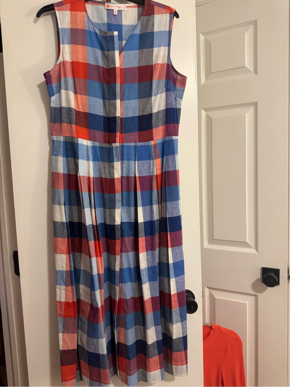 Jude Connally Girls Sleeveless Plaid Maxi Dress - Blue & Red